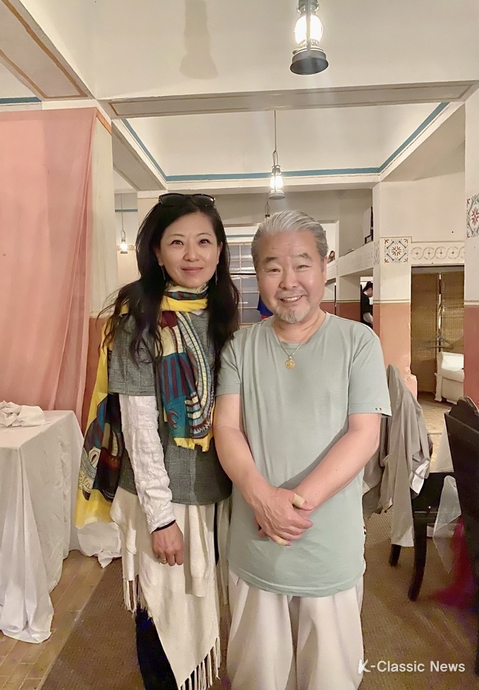 김덕수 교수님과 글쓴이 노유경, 공연이 끝나고 