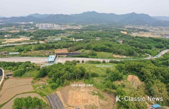 완주 상운리 원상운 고분군 발굴 조사지역 원경