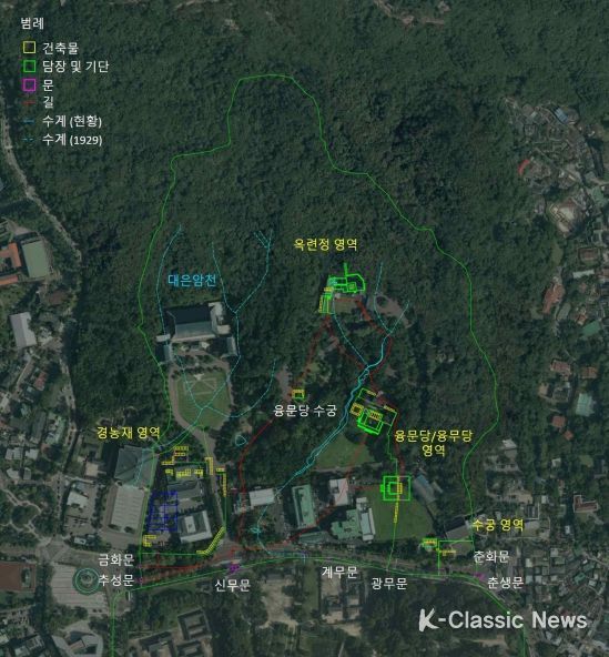 경복궁 후원 및 청와대 권역 비교