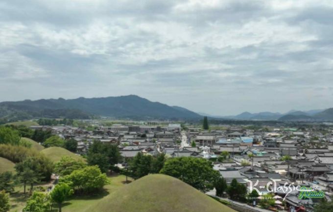 대릉원 주변 황리단길 전경