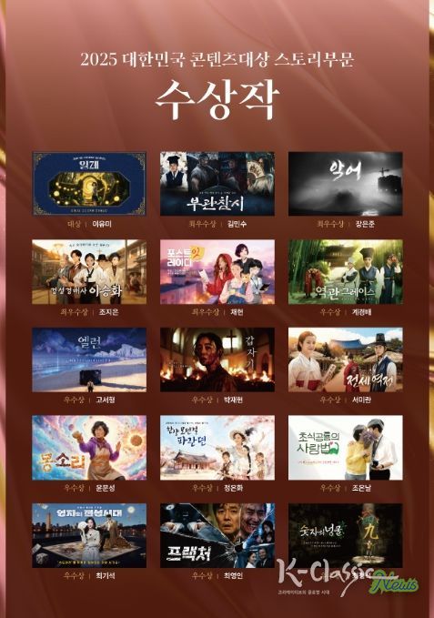 2025 대한민국 콘텐츠 대상 스토리 부문 수상작