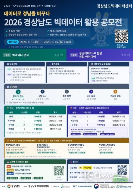 ‘2026 경상남도 빅데이터 활용 공모전’ 포스터